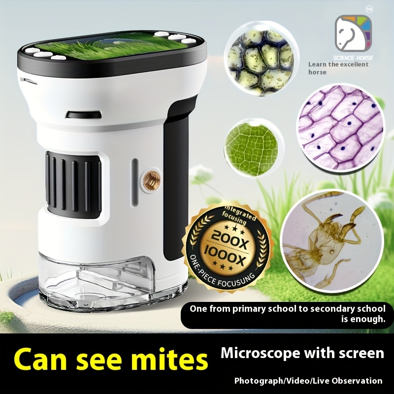 Kids Educational Videos - Kit de Microscópio Biológico para Crianças