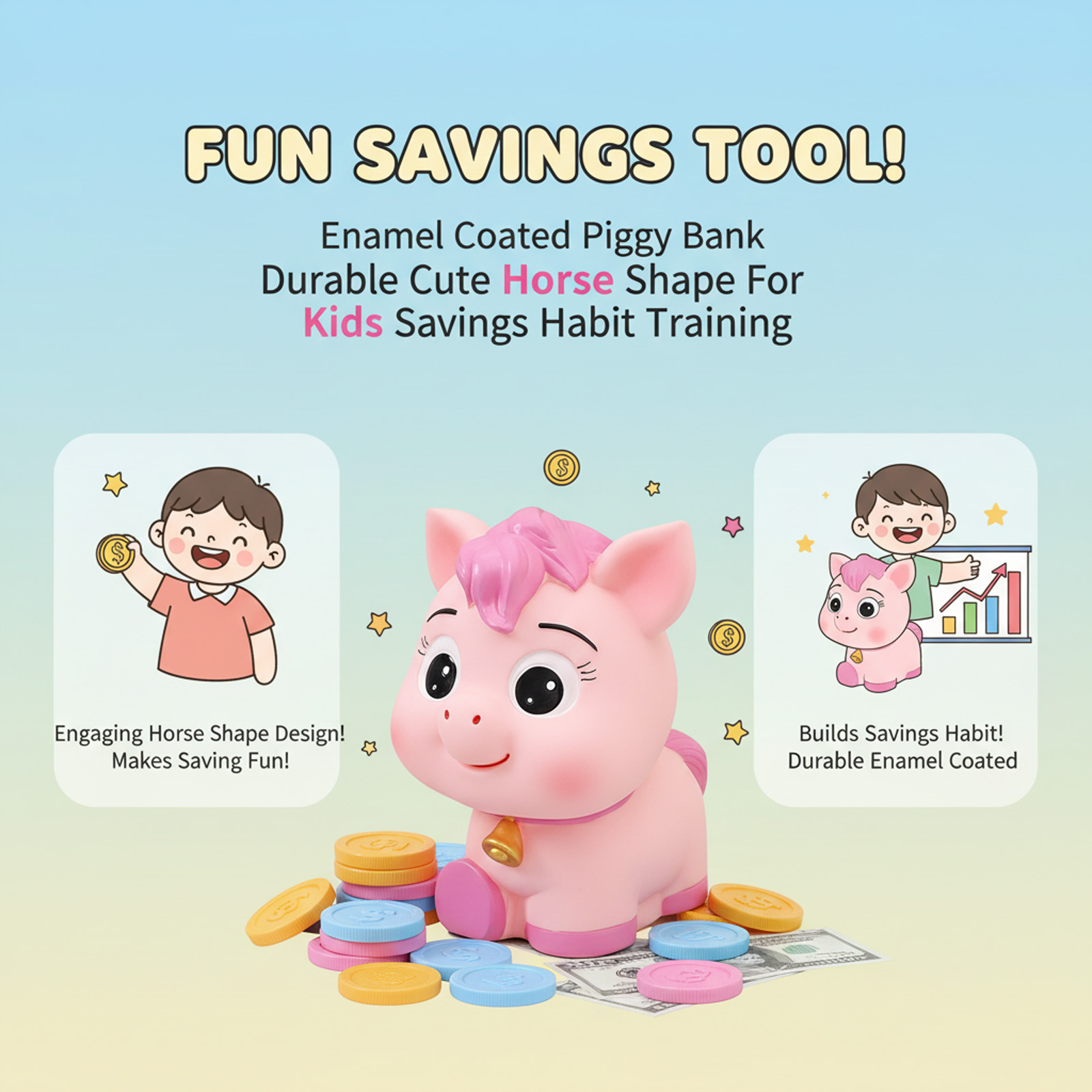 Cofrinho Infantil em Formato d - Kids Education Savings avaliação e preço