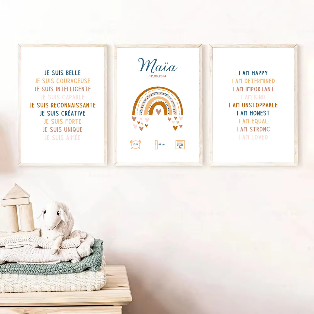 Custom Baby Name Birth Poster, - Kids Education Quote avaliação e preço